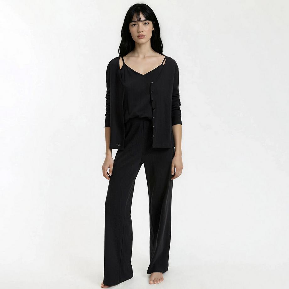 Dreiteiliger Pyjama aus Pointelle