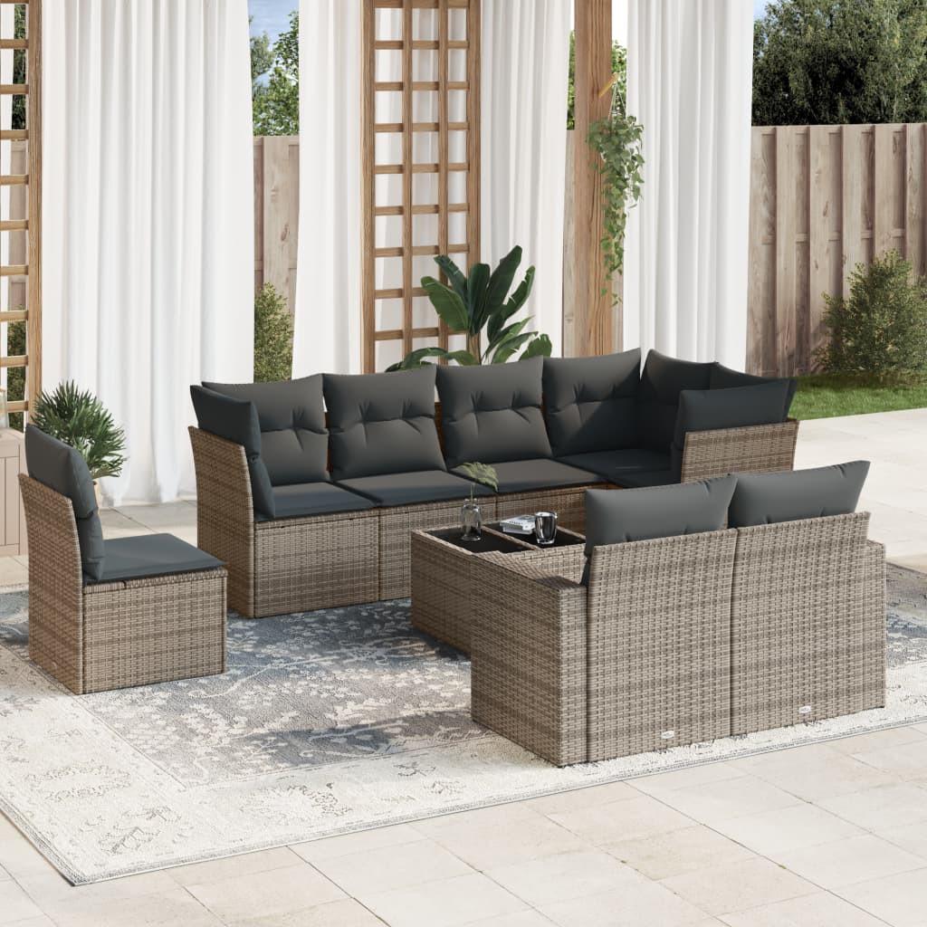 VidaXL set divano da giardino Polirattan  