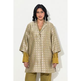 Ulla Popken Jacquard Jacke A-Linie Reverskragen 3/4 Arm  