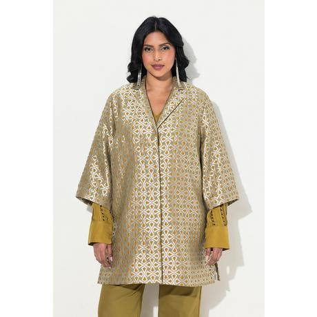 Ulla Popken Jacquard Jacke A-Linie Reverskragen 3/4 Arm  