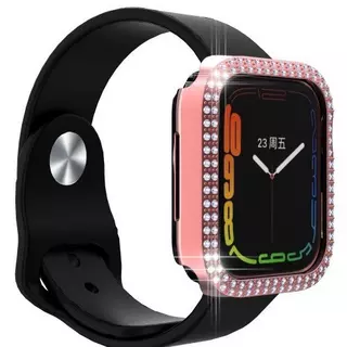 Cover-Discount  Apple Watch 41mm - Glitzer Strass Schutz Case Rosa