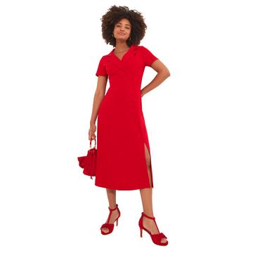 Kragen Vintage Midi Kleid