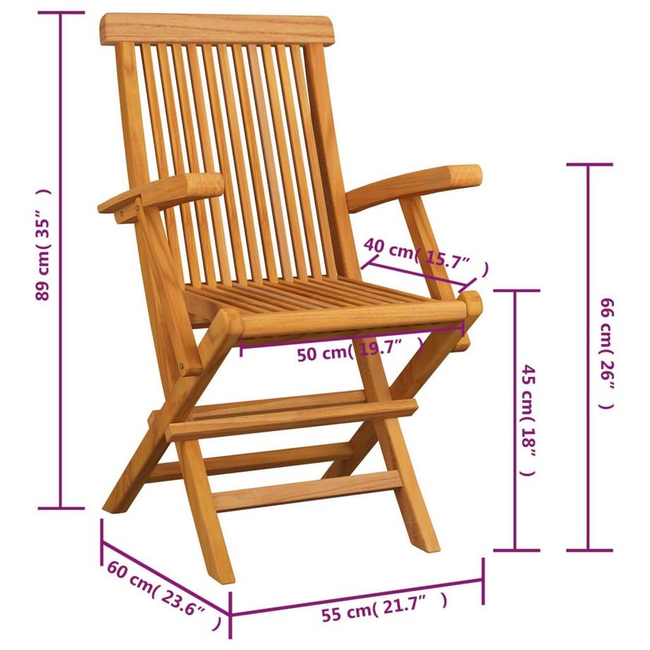 VidaXL Chaise de jardin teck  