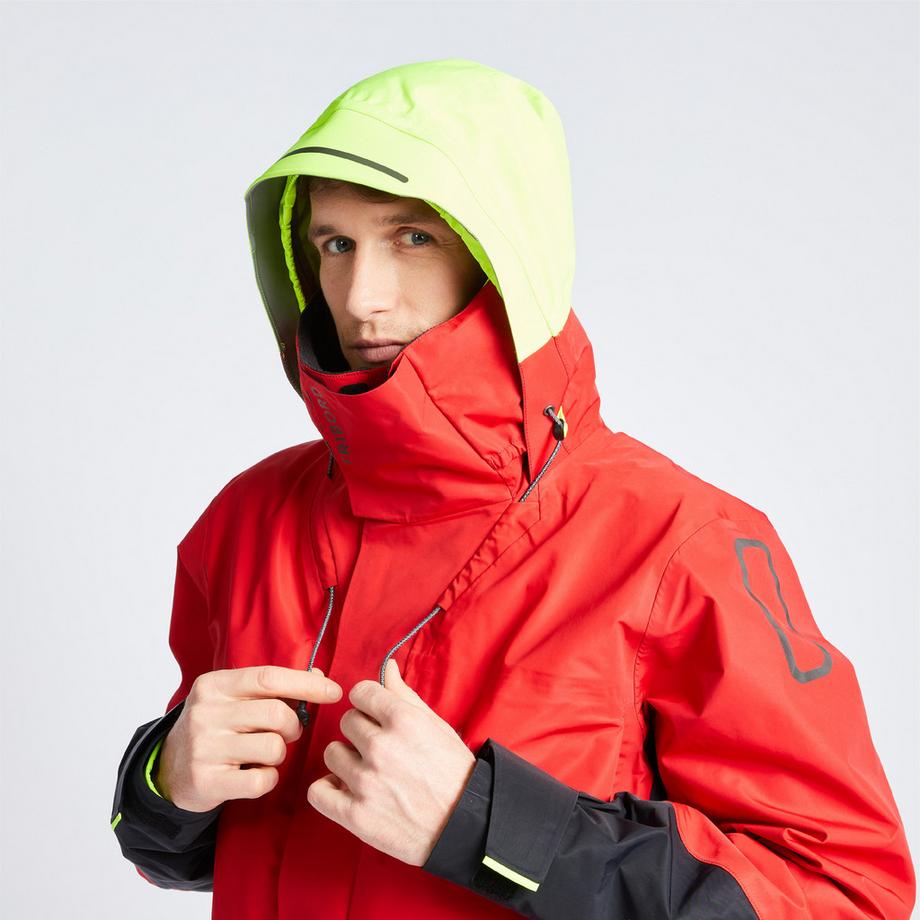 DECATHLON  Wind- und wasserdichte Segeljacke , Offshore 900, Rot 
