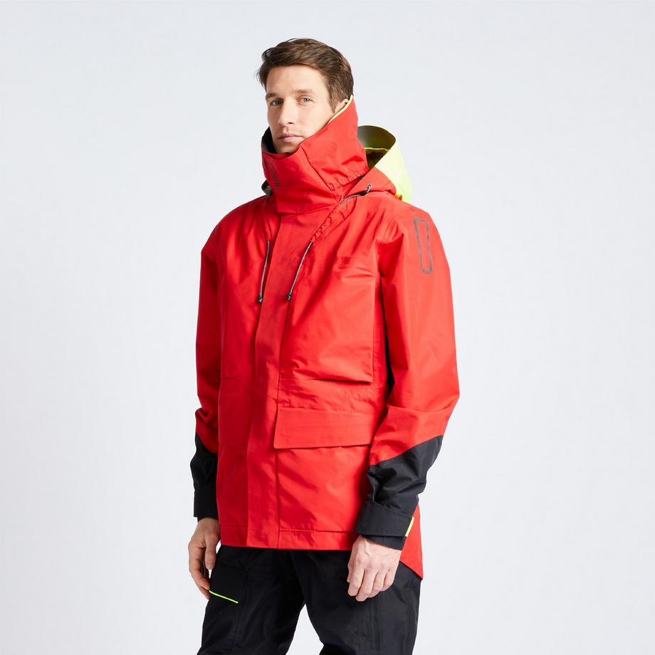 DECATHLON  Wind- und wasserdichte Segeljacke , Offshore 900, Rot 