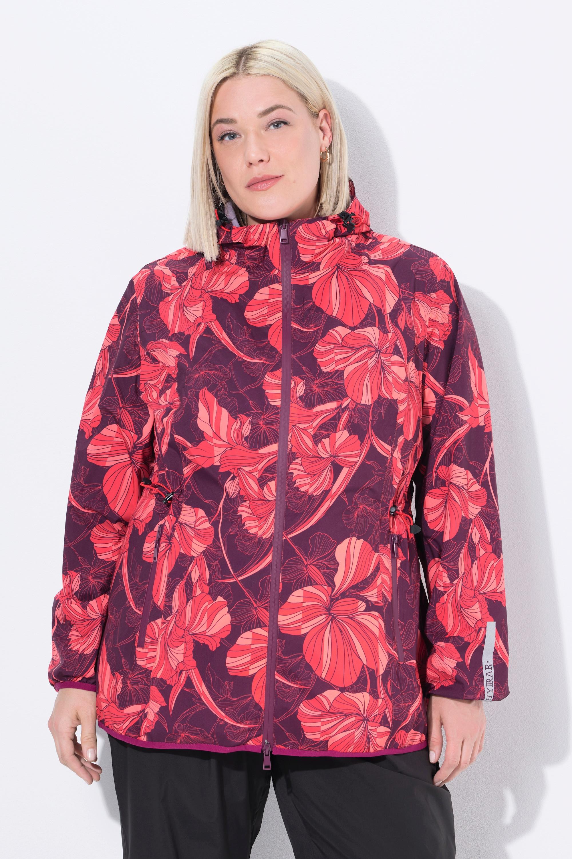 Ulla Popken Giacca Antipioggia Leggera Impermeabile Ripiegabile con Cappuccio  