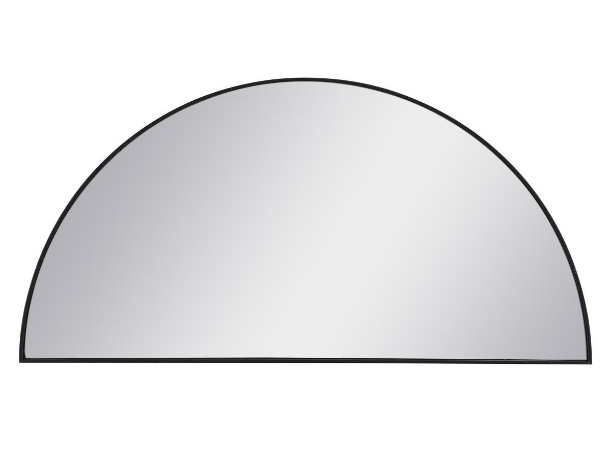 Vente-unique Miroir demi-cercle design en métal - L.50 x H.100 cm - Noir - GAVRA  