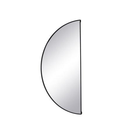 Vente-unique Miroir demi-cercle design en métal - L.50 x H.100 cm - Noir - GAVRA  
