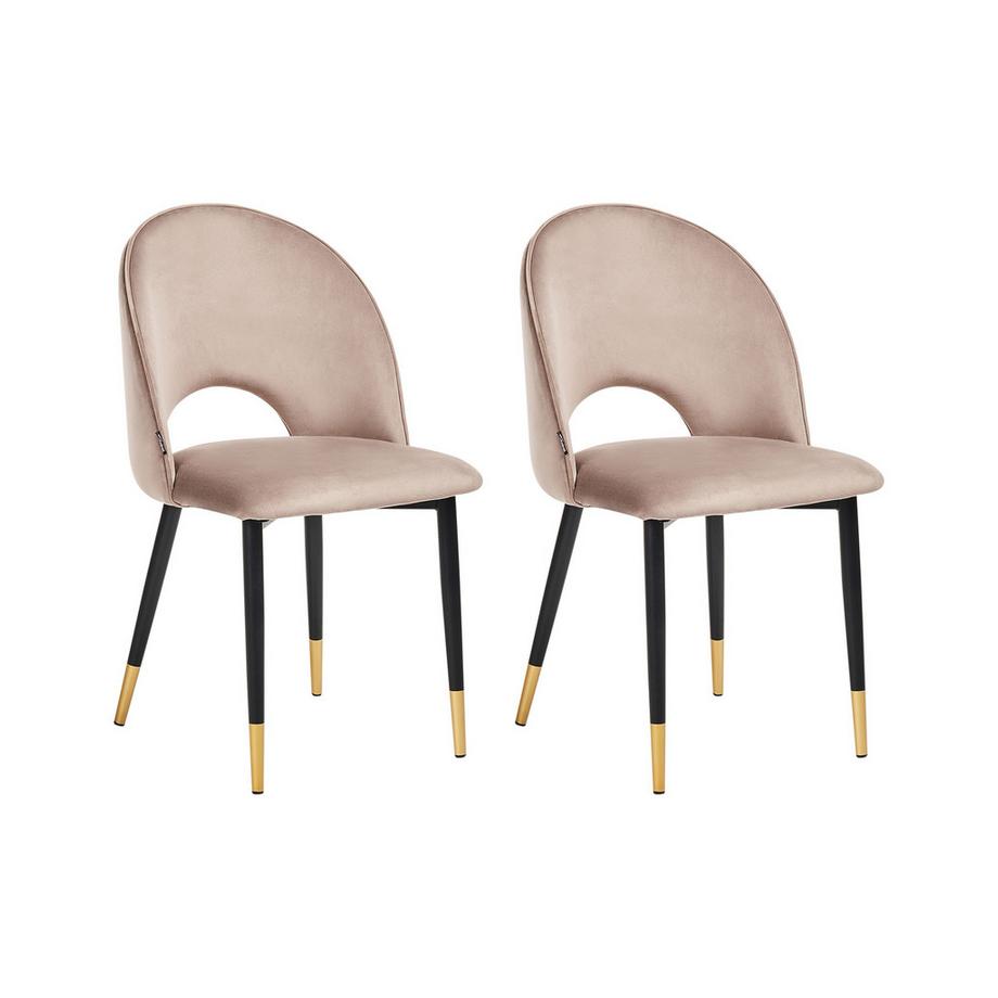 Lot de 2 chaises de salle à manger en Velours  MAGALIA