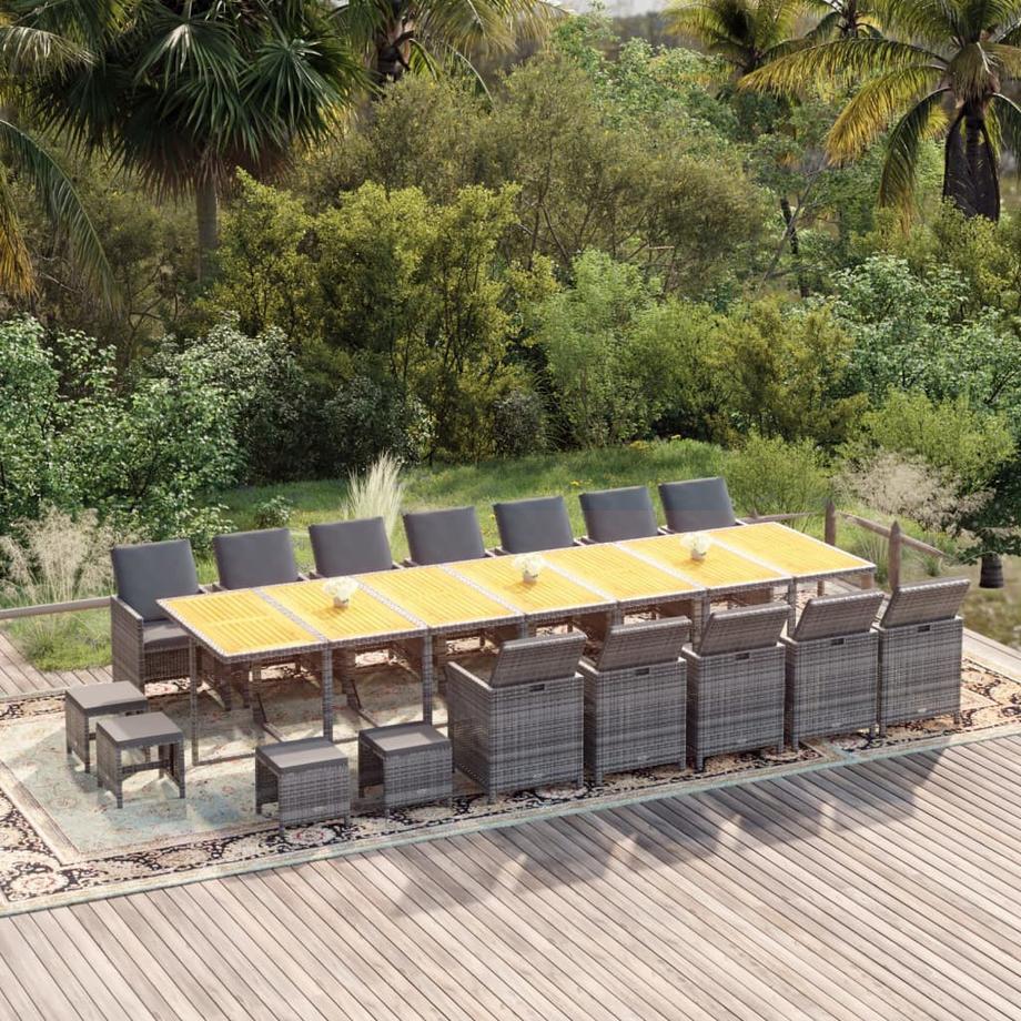 VidaXL Ensemble de salle à manger de jardin rotin synthétique  