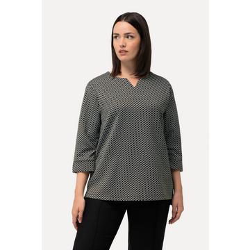 Sweatshirt, Jacquardmuster, Tunika-Ausschnitt, 3/4-Arm