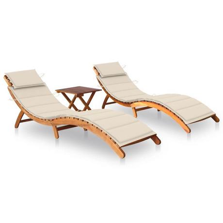 VidaXL Chaise longue bois d'acacia  