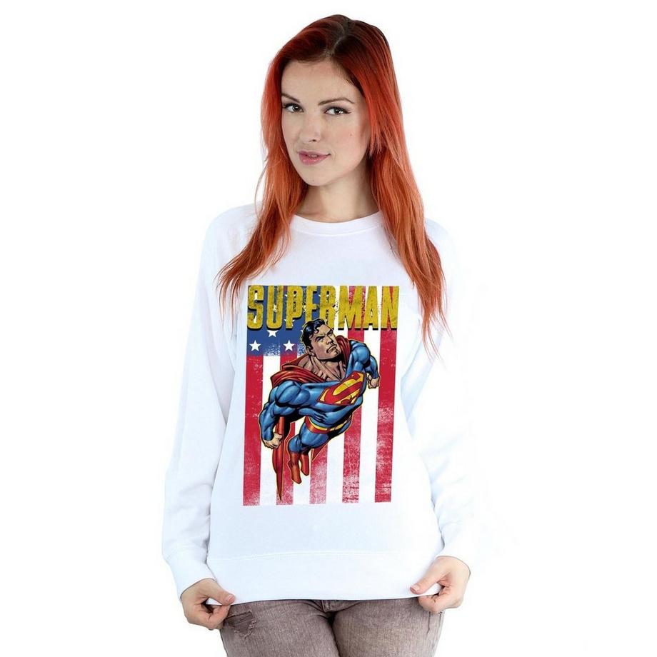 DC COMICS Superman Stampa Grafica Slim Fit Felpa  
