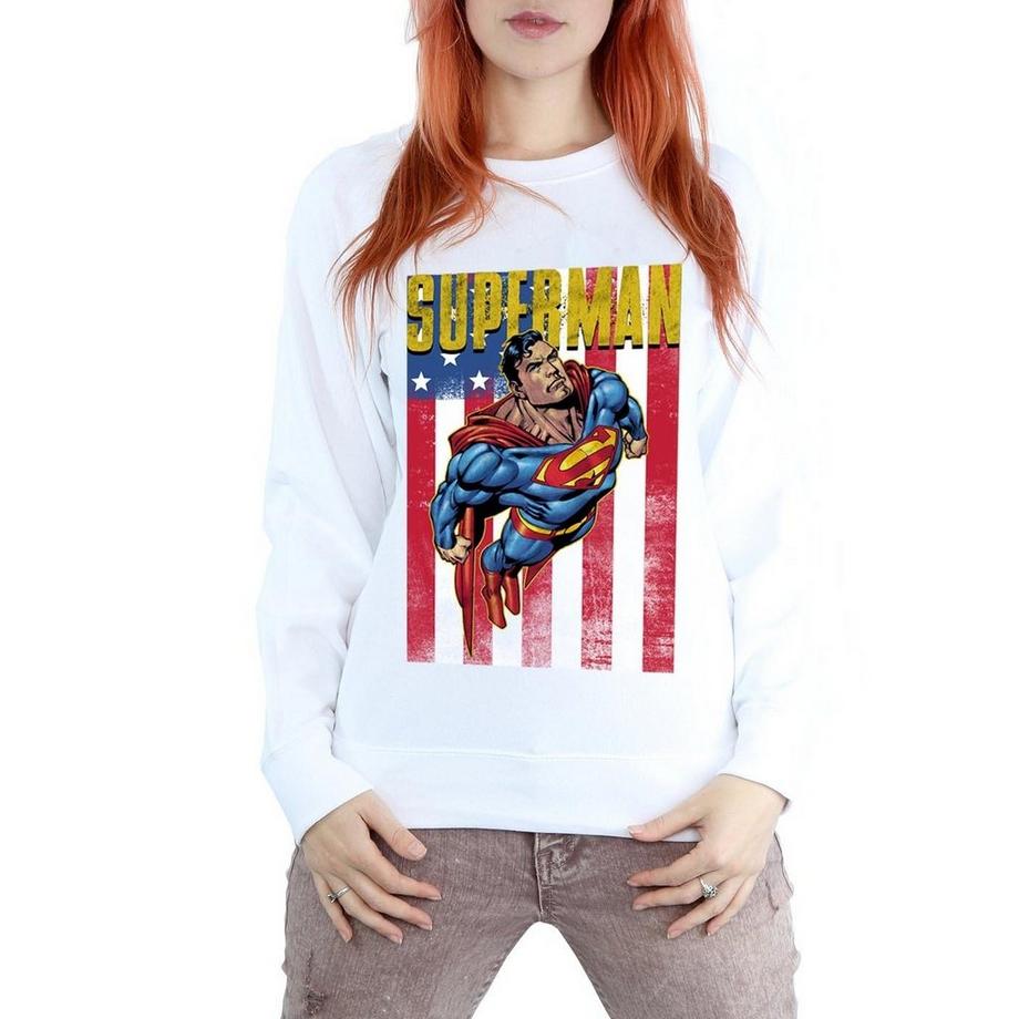 DC COMICS Superman Stampa Grafica Slim Fit Felpa  