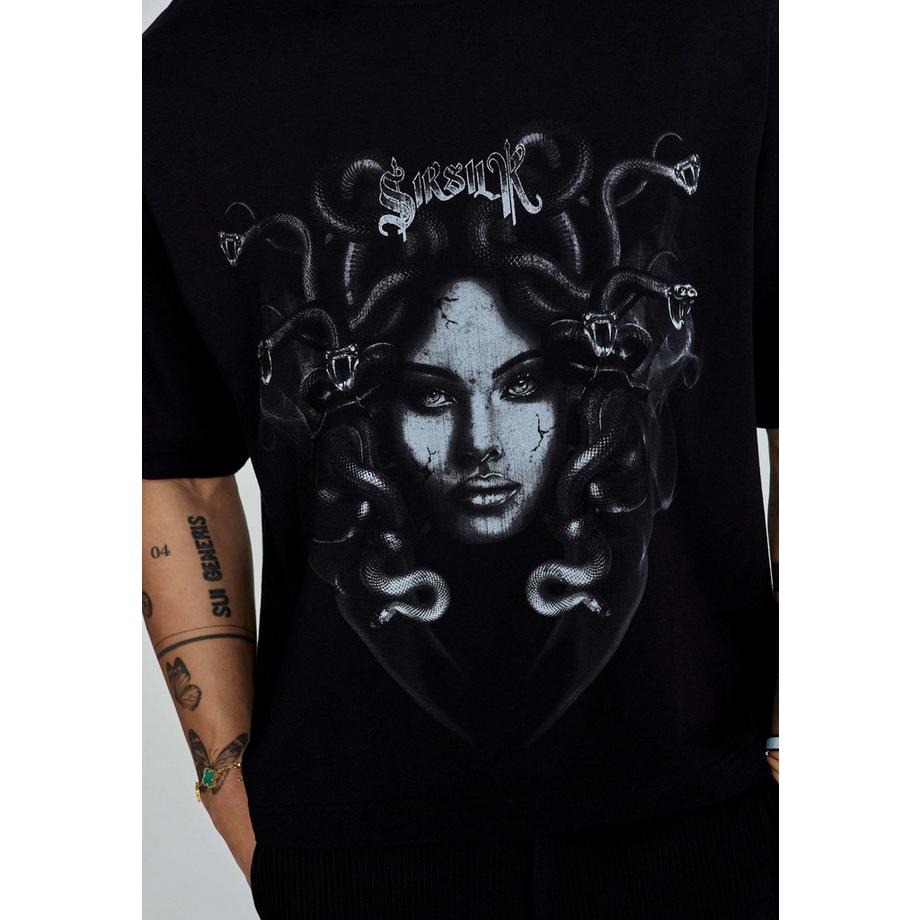 Sik Silk Medusa Grafikdruck Oversized T-Shirt  