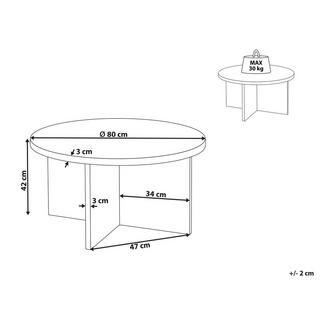 Beliani Couchtisch aus MDF-Platte Industriell STANTON  