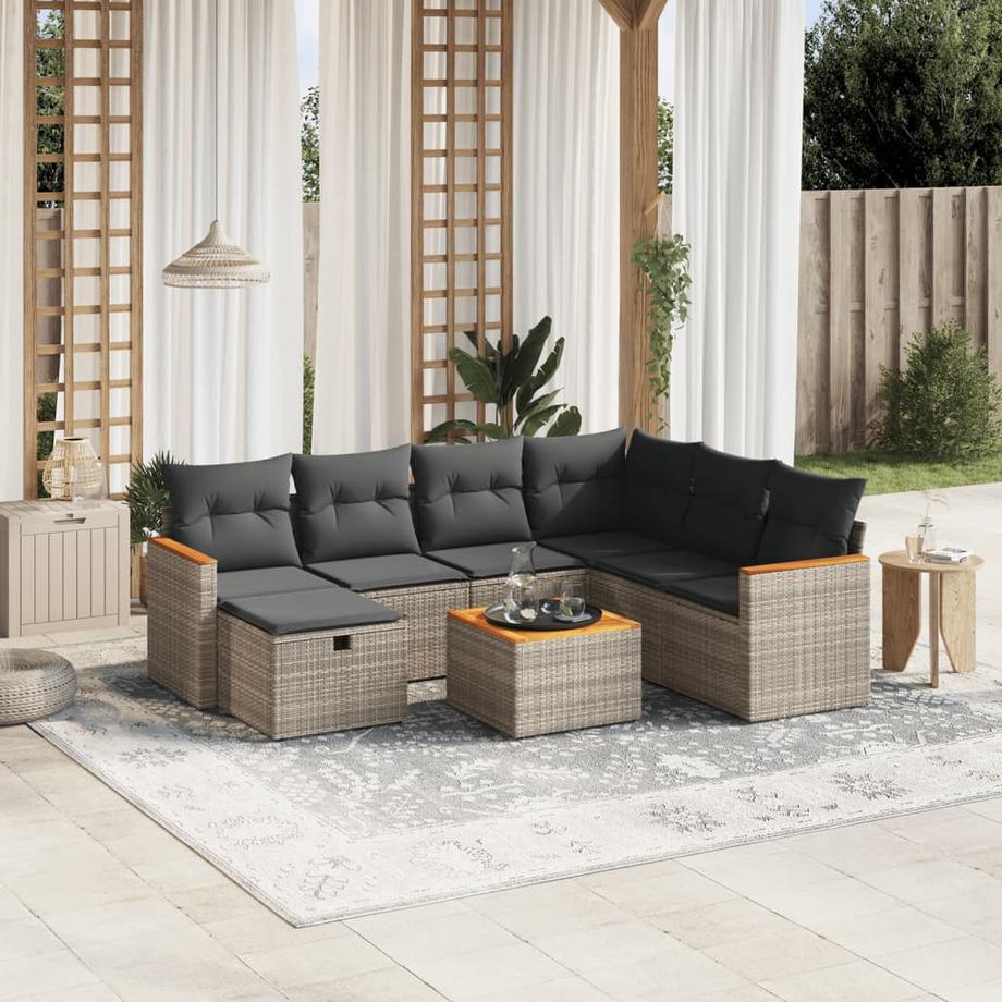 VidaXL set divano da giardino Polirattan  