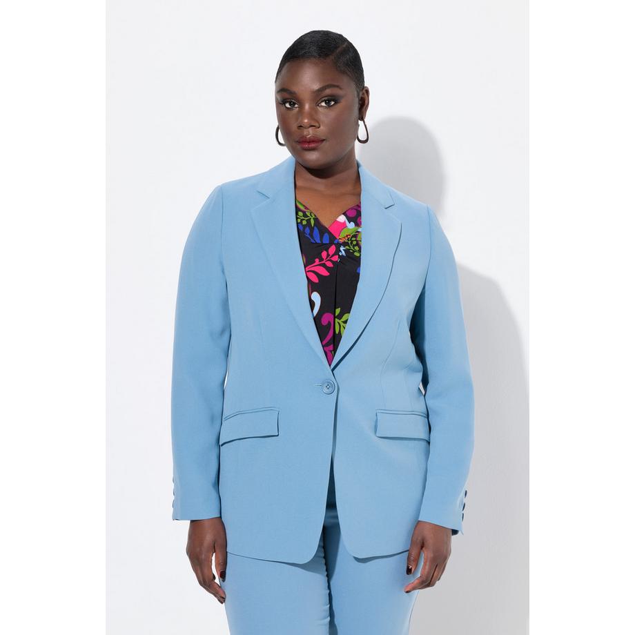 Ulla Popken Blazer Col Revers Poches Rabat Fermeture Bouton  
