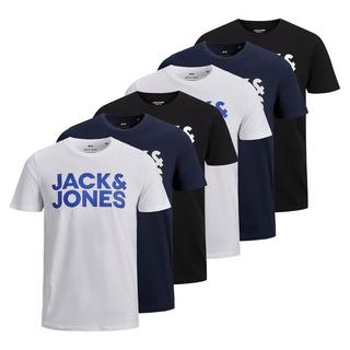 JACK & JONES Logo T-shirt Col Rond Lot de 6  