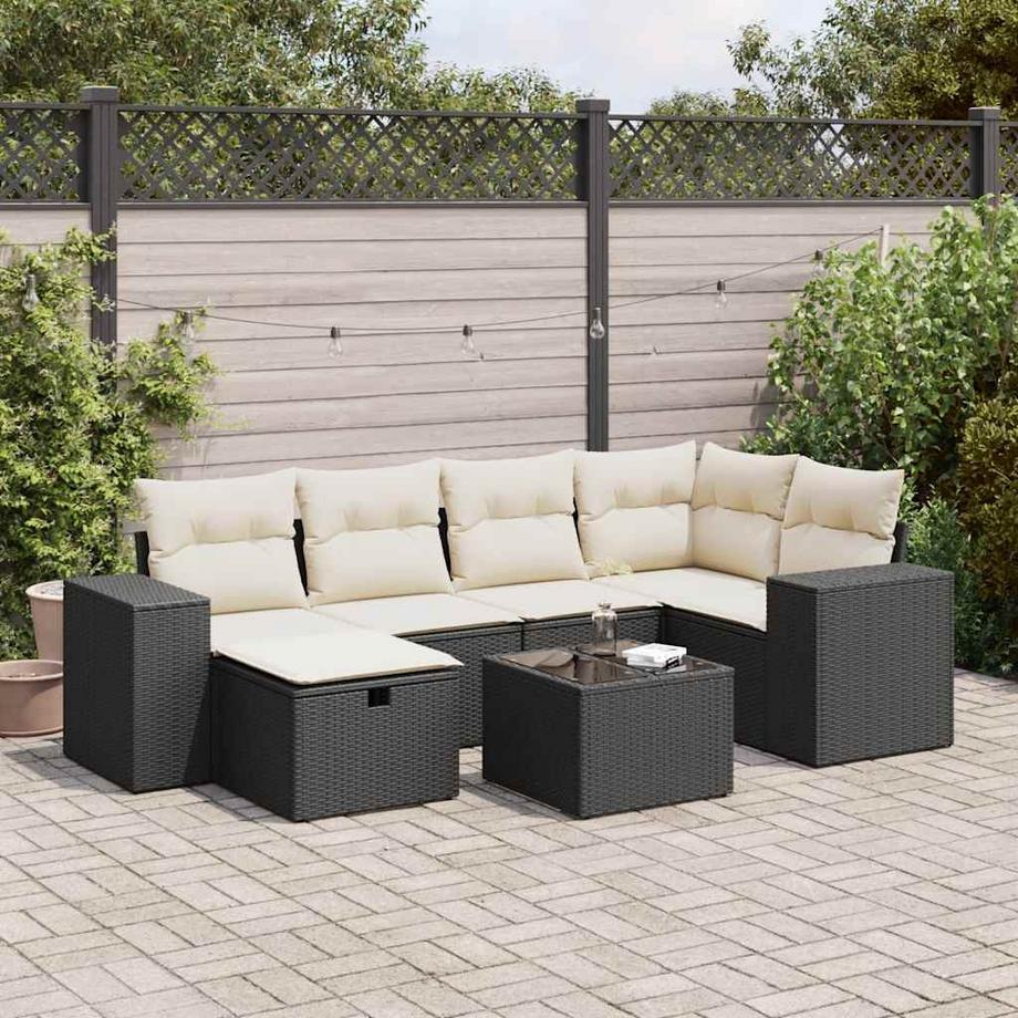 VidaXL set di divani da giardino Polirattan  