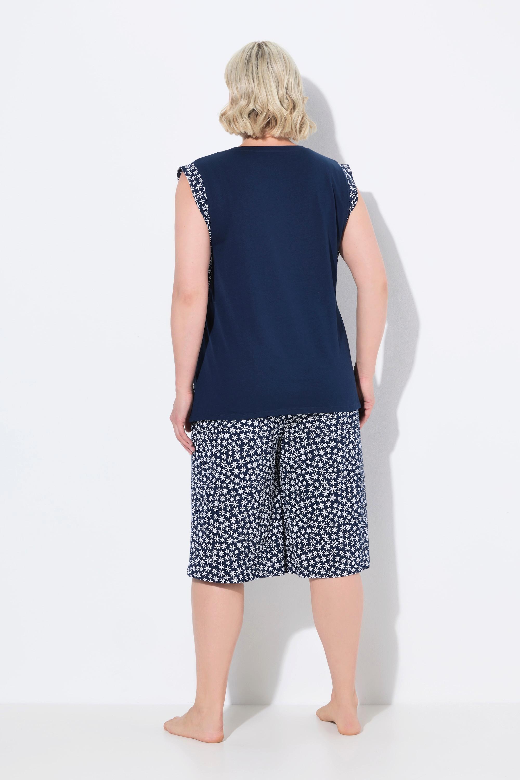 Ulla Popken Shorty Deux Pièces Encolure Ronde Sans Manches Jambe Large  