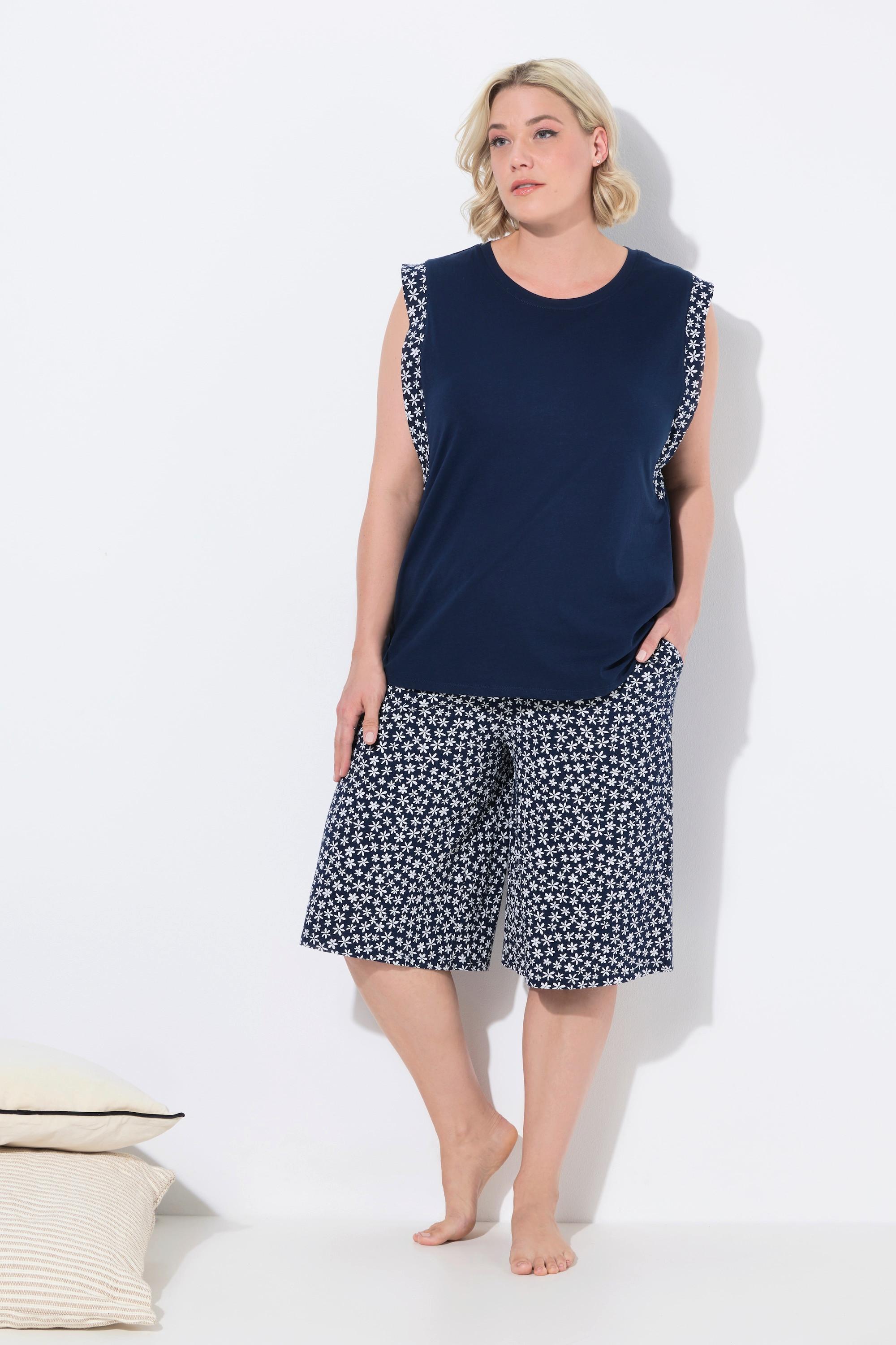 Ulla Popken Shorty Deux Pièces Encolure Ronde Sans Manches Jambe Large  