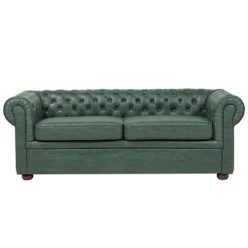 3 Sitzer Sofa aus Kunstleder Glamourös CHESTERFIELD