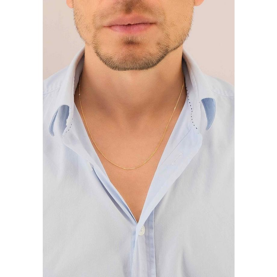 MUAU Schmuck  Collier gourmette or jaune 750, 1.2mm, 38cm 