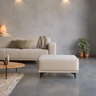 Tikamoon Poggiapiedi in tessuto ecrù Lars  