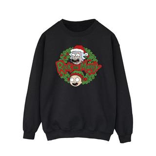 Rick And Morty Rick and Morty Christmas Wreath Sweatshirt  