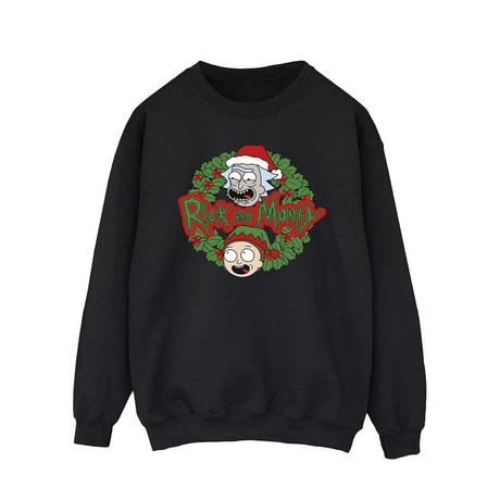 Rick And Morty Rick and Morty Christmas Wreath Sweatshirt  