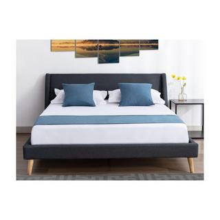 Vente-unique Letto scandinavo 160 x 200 cm Tessuto Antracite + Materasso - BENEDICTE  