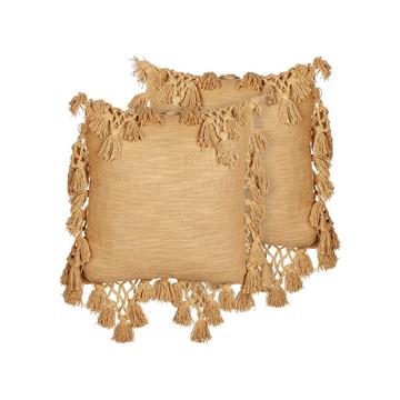 Dekokissen 2er Set aus Baumwolle Boho OLEARIA