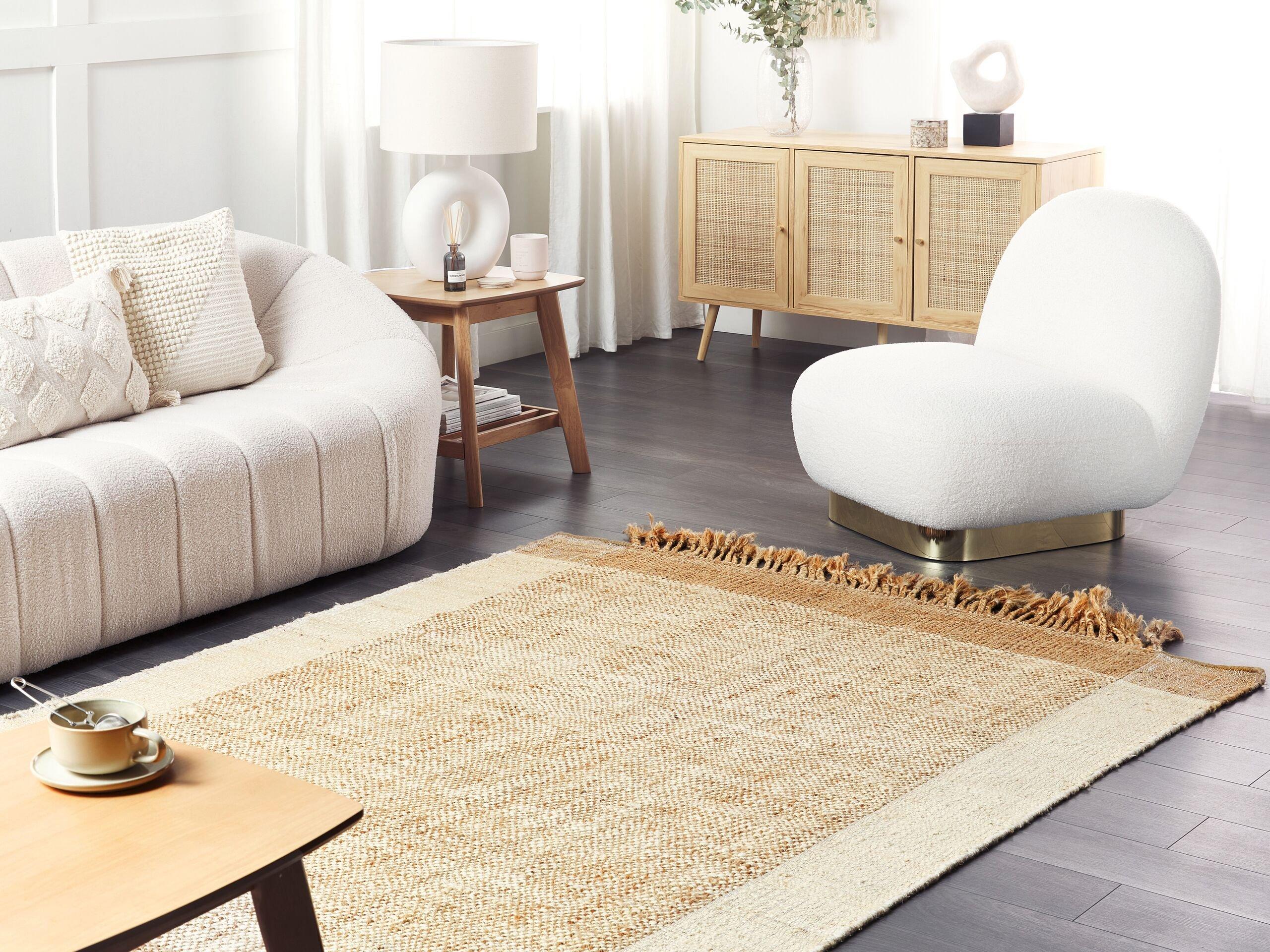 Beliani Tapis en Jute Boho DEDEMLI  