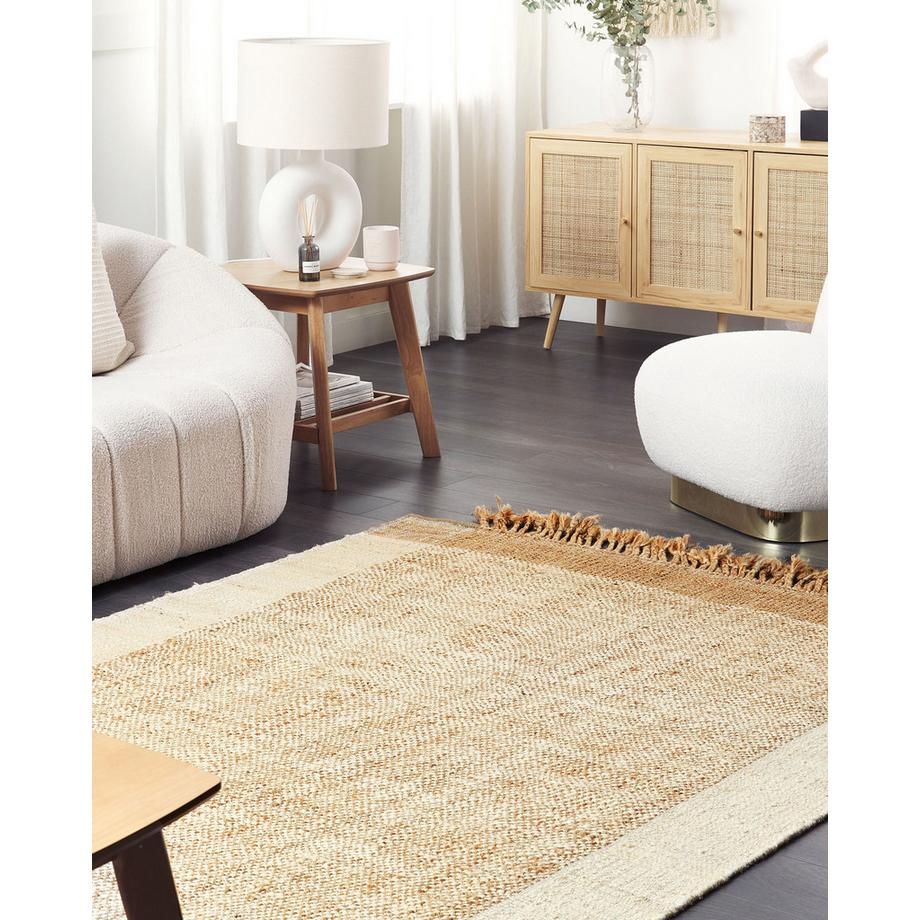 Beliani Tapis en Jute Boho DEDEMLI  