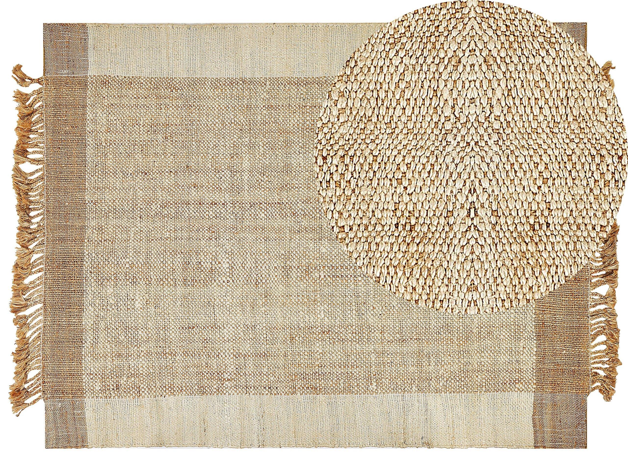 Beliani Tapis en Jute Boho DEDEMLI  