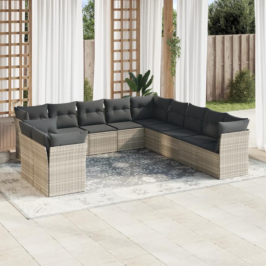 VidaXL Ensemble de canapés de jardin rotin synthétique  