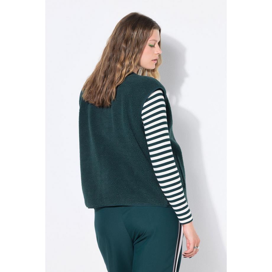 Studio Untold Gilet di Teddy Taglio Corto Bottoni Automatici  