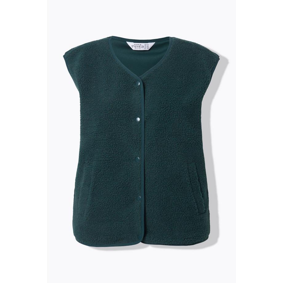 Studio Untold Gilet di Teddy Taglio Corto Bottoni Automatici  