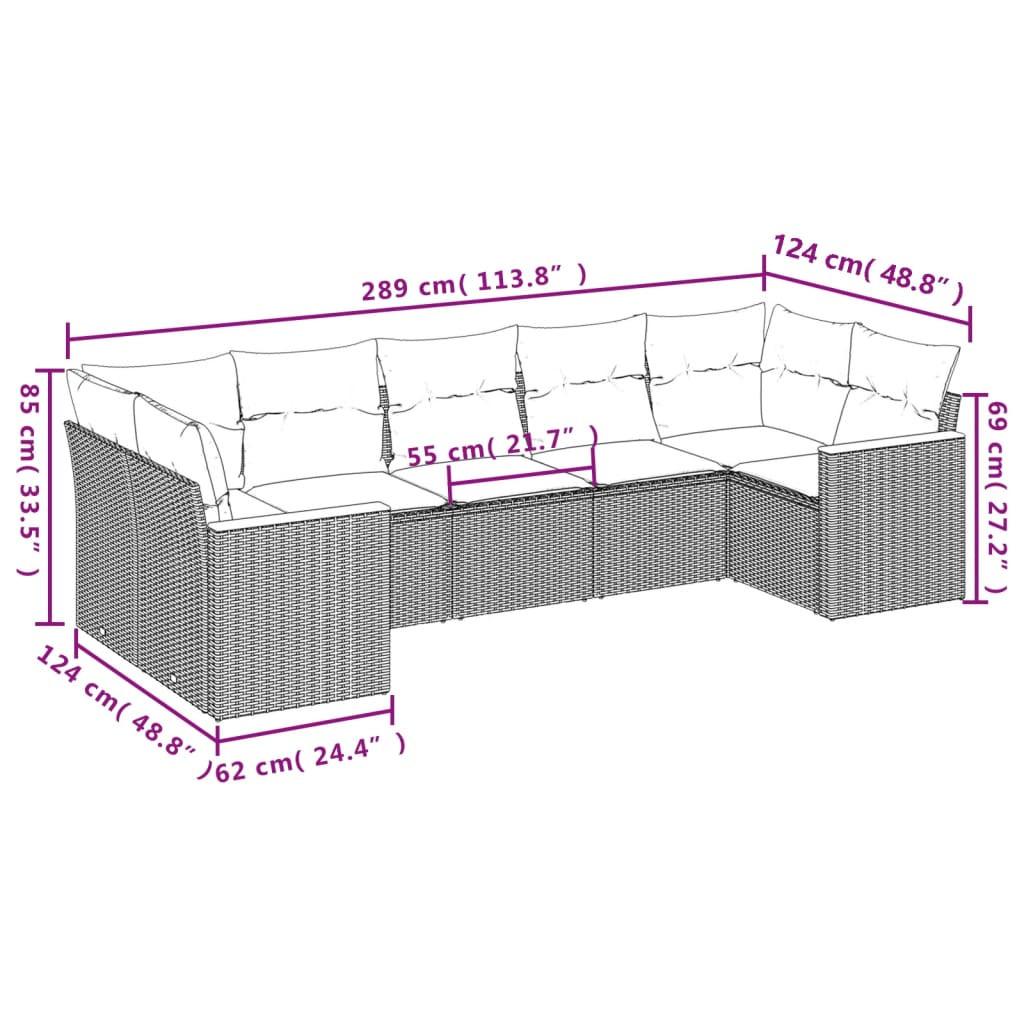 VidaXL set divano da giardino Polirattan  