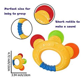 Activity-board  Ensemble de jouets de dentition pour bébé, hochets pour bébés, premier jouet, coffret cadeau pour nourrissons, nouveau-nés, garçons et filles de 3, 6, 9 mois, 11 pièces (rose) 