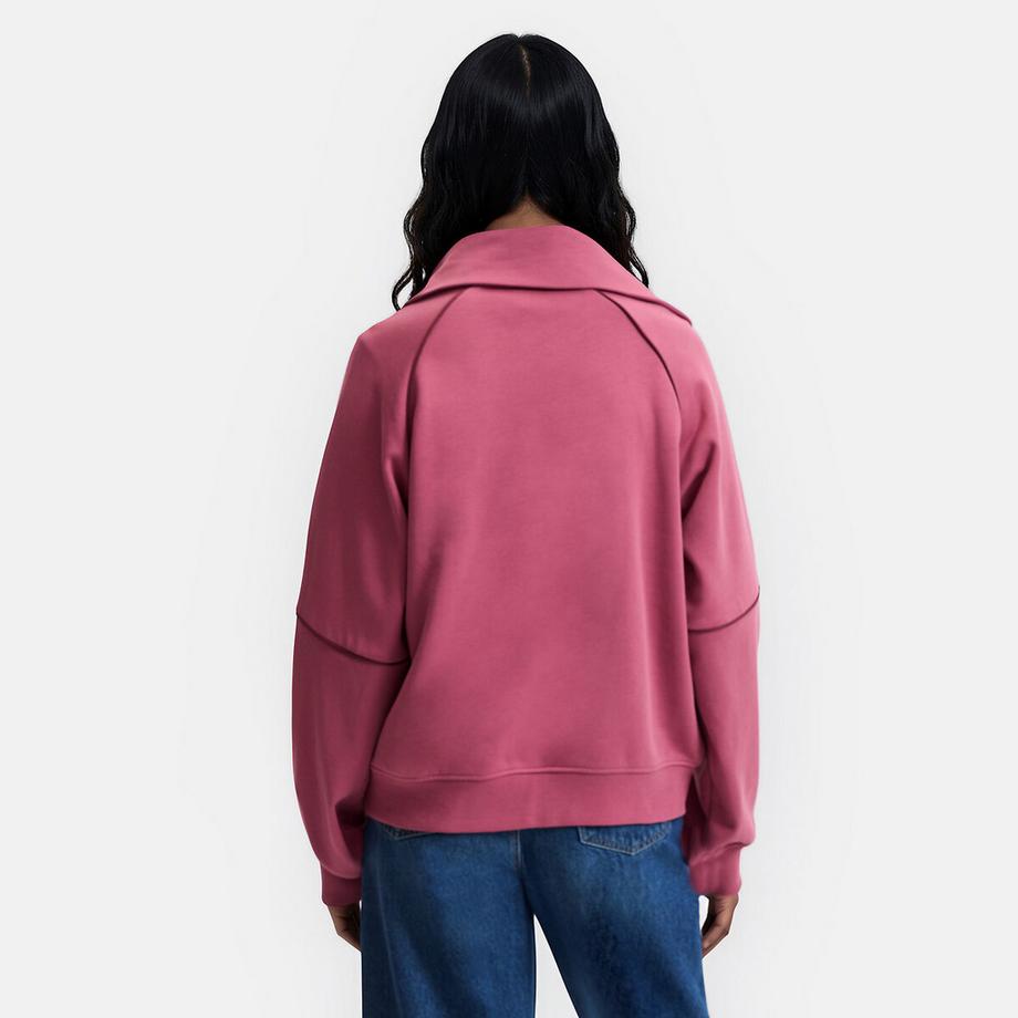 La Redoute Collections Lockeres Sweatshirt mit Reissverschlusskragen und kontrastfarbenen Paspeln  