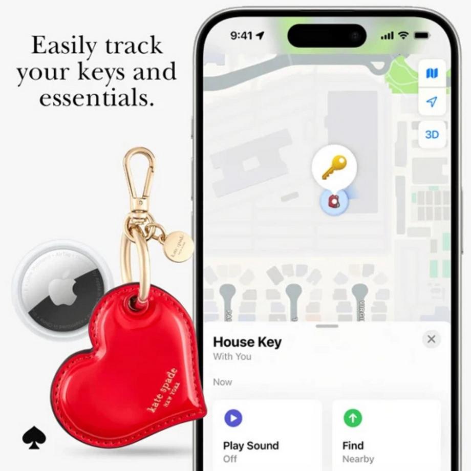 Case-Mate Porte-clé AirTag en forme de cœur avec mousqueton  