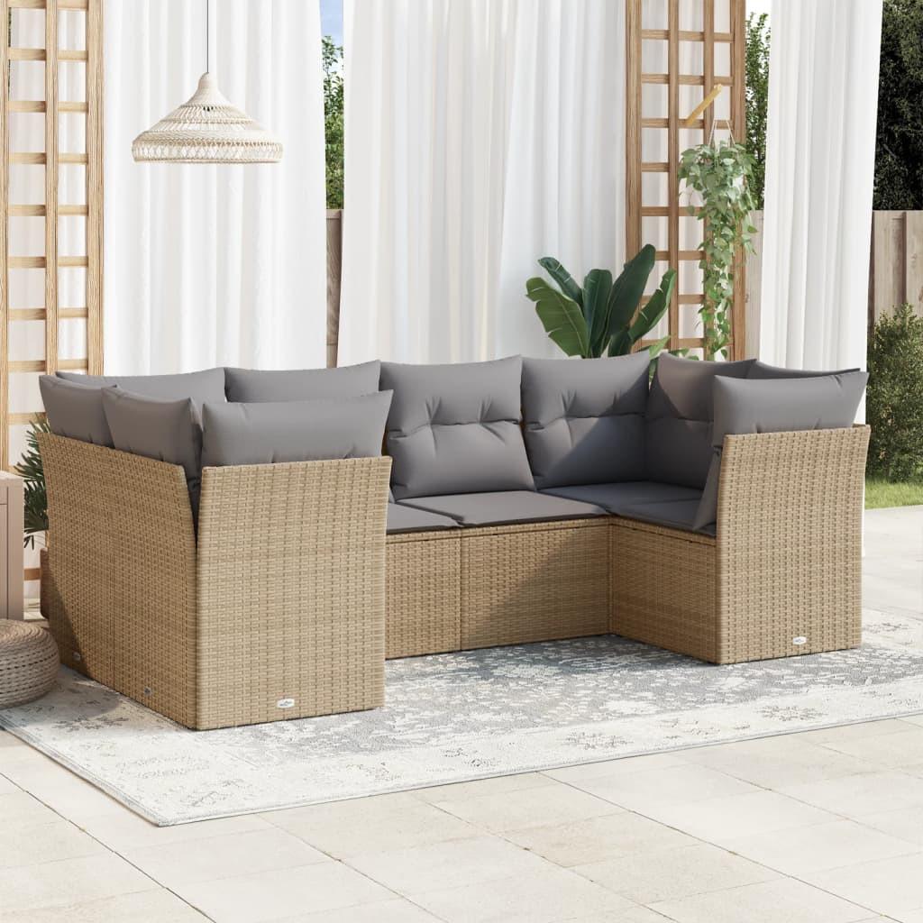 VidaXL set divano da giardino Polirattan  