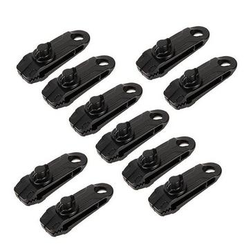 10x Klemmen für Planen, Markisen und Zelte - Schwarz