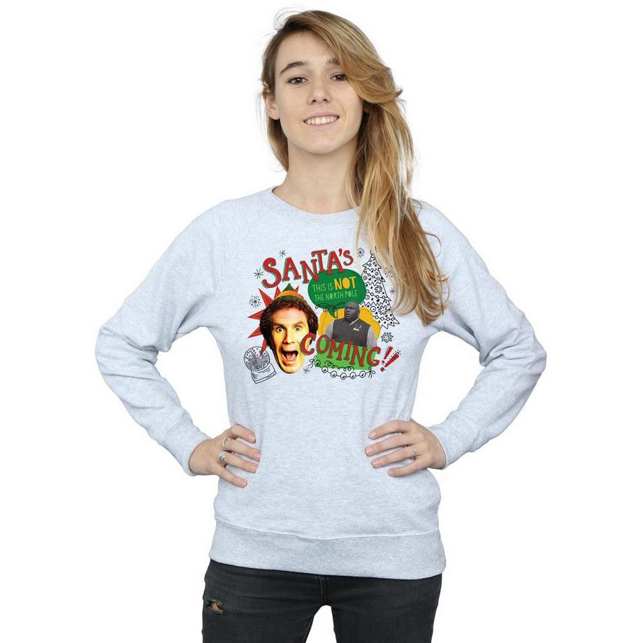 Elf Santa's Coming Ice Cube Sweatshirt à Imprimé Graphique  