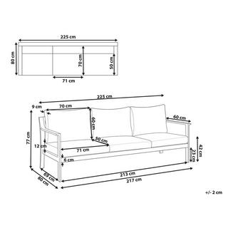 Beliani 3 Sitzer Sofa aus Aluminium Modern KIATO  