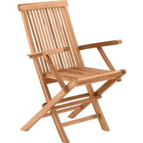 mutoni Chaise pliante de jardin en teck naturel (série de 2)  