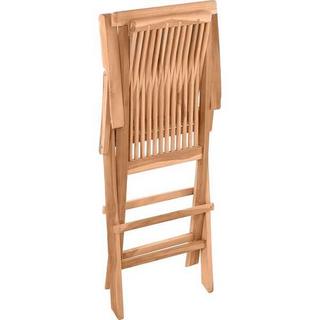 mutoni Chaise pliante de jardin en teck naturel (série de 2)  