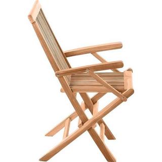 mutoni Chaise pliante de jardin en teck naturel (série de 2)  